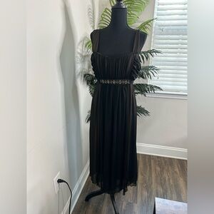 Connected Apparel Black Chiffon‎ Maxi Dress • Size 14 • Formal Fairycore